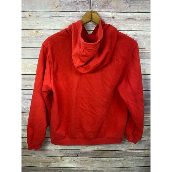 Vintage Nike Youth Size Large Red Hoodie Embroidered Logo Spellout - Picture 2 of 8